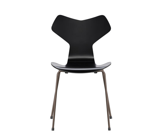 Grand Prix™ | Chair | 3130 | Black lacquered | Brown bronze base | Chairs | Fritz Hansen