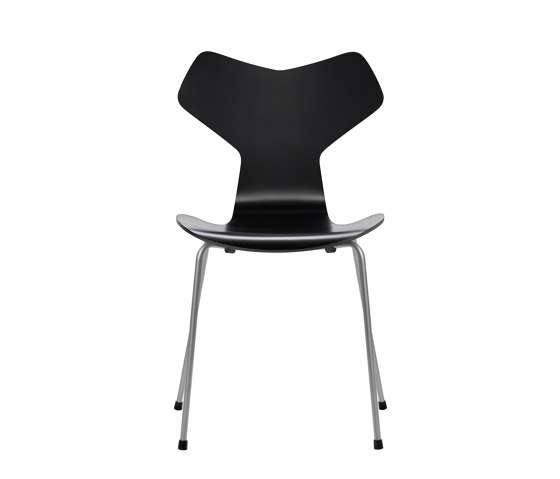 Grand Prix™ | Chair | 3130 | Black lacquered | Silver grey base | Chairs | Fritz Hansen