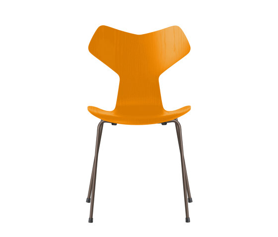 Grand Prix™ | Chair | 3130 | Burnt yellow coloured ash | Brown bronze base | Stühle | Fritz Hansen