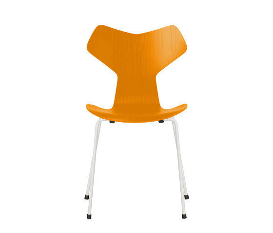 Grand Prix™ | Chair | 3130 | Burnt yellow coloured ash | White base | Stühle | Fritz Hansen