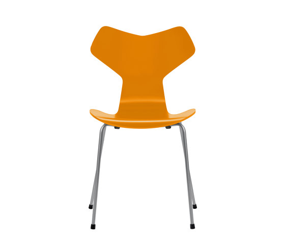 Grand Prix™ | Chair | 3130 | Burnt yellow lacquered | Silver grey base | Chaises | Fritz Hansen