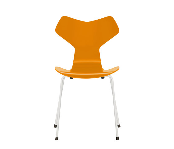 Grand Prix™ | Chair | 3130 | Burnt yellow lacquered | White base | Sillas | Fritz Hansen
