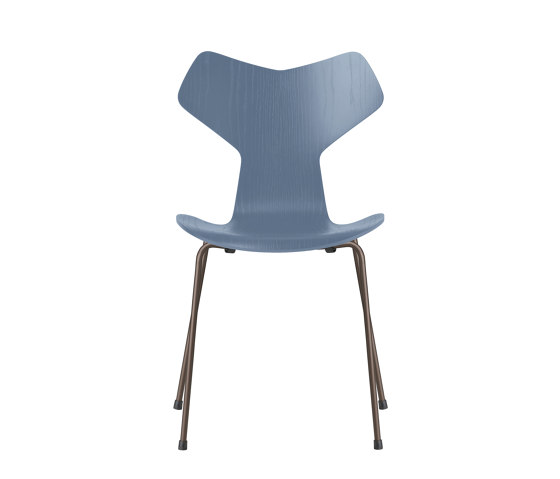 Grand Prix™ | Chair | 3130 | Dusk blue coloured ash | Brown bronze base | Sedie | Fritz Hansen