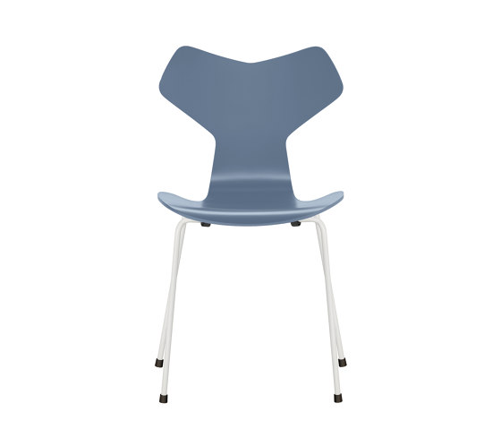Grand Prix™ | Chair | 3130 | Dusk blue lacquered | White base | Chaises | Fritz Hansen