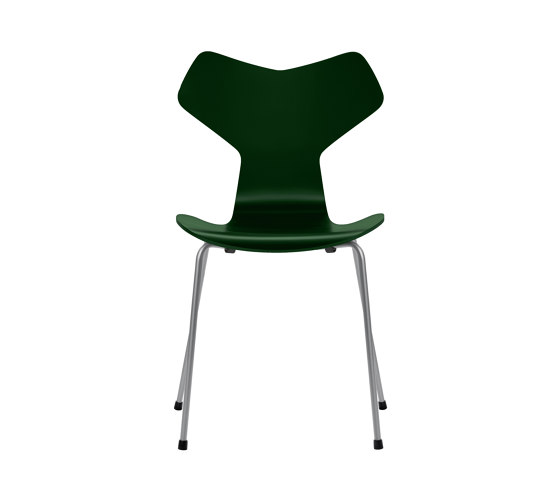 Grand Prix™ | Chair | 3130 | Evergreen  lacquered | Silver grey base | Chairs | Fritz Hansen