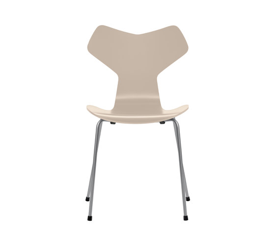 Grand Prix™ | Chair | 3130 | Light beige lacquered | Silver grey base | Stühle | Fritz Hansen