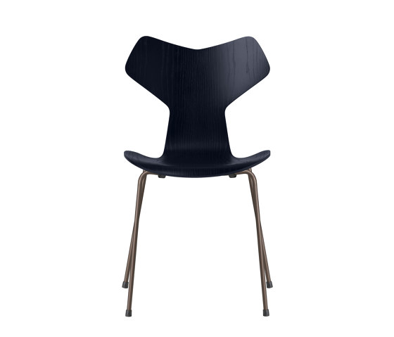 Grand Prix™ | Chair | 3130 | Midnight blue coloured ash | Brown bronze base | Sedie | Fritz Hansen