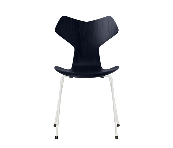 Grand Prix™ | Chair | 3130 | Midnight blue coloured ash | White base | Sedie | Fritz Hansen
