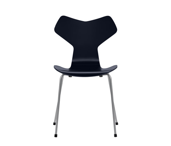Grand Prix™ | Chair | 3130 | Midnight blue lacquered | Silver grey base | Chaises | Fritz Hansen