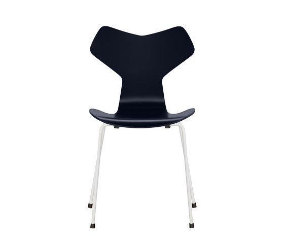 Grand Prix™ | Chair | 3130 | Midnight blue lacquered | White base | Chairs | Fritz Hansen