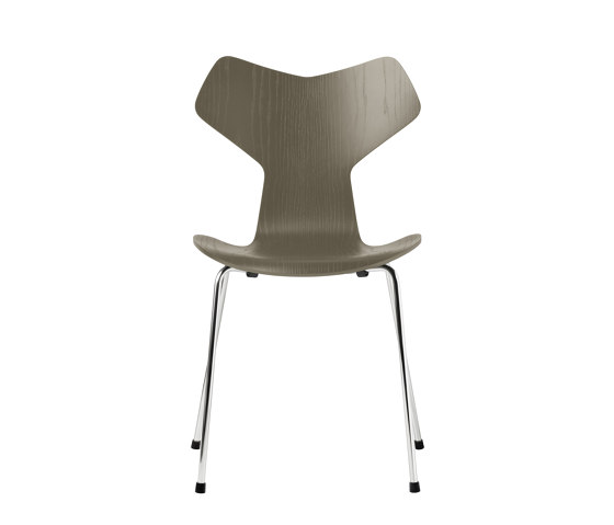 Grand Prix™ | Chair | 3130 | Olive green coloured ash | Chrome base | Stühle | Fritz Hansen