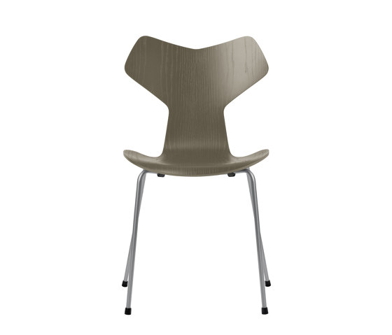Grand Prix™ | Chair | 3130 | Olive green coloured ash | Silver grey base | Chaises | Fritz Hansen