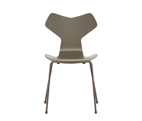 Grand Prix™ | Chair | 3130 | Olive green lacquered | Brown bronze base | Chaises | Fritz Hansen