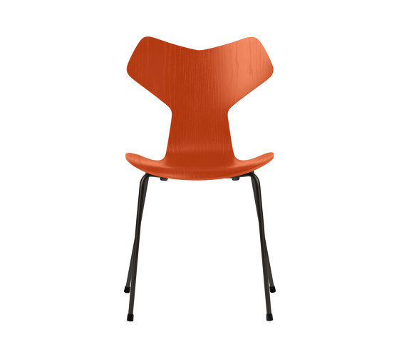 Grand Prix™ | Chair | 3130 | Paradise orange coloured ash | Black base | Stühle | Fritz Hansen