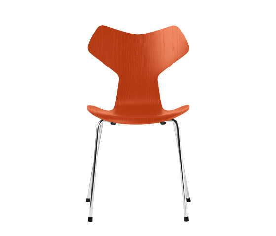 Grand Prix™ | Chair | 3130 | Paradise orange coloured ash | Chrome base | Sedie | Fritz Hansen