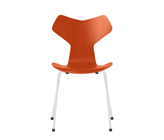 Grand Prix™ | Chair | 3130 | Paradise orange coloured ash | White base | Sedie | Fritz Hansen