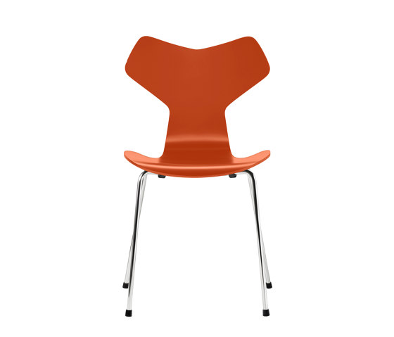 Grand Prix™ | Chair | 3130 | Paradise orange lacquered | Chrome base | Stühle | Fritz Hansen