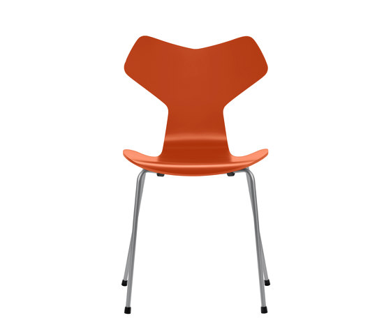 Grand Prix™ | Chair | 3130 | Paradise orange lacquered | Silver grey base | Chairs | Fritz Hansen