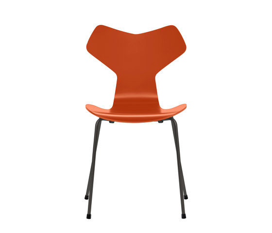 Grand Prix™ | Chair | 3130 | Paradise orange lacquered | Warm graphite base | Sedie | Fritz Hansen