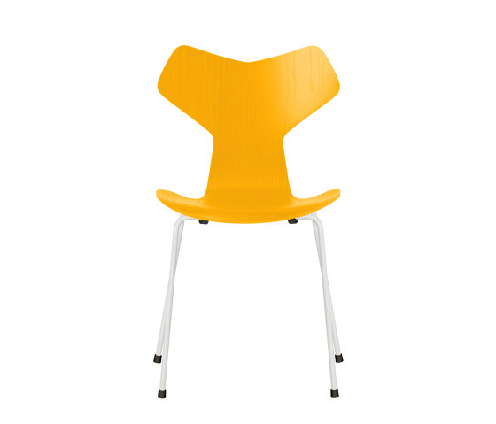 Grand Prix™ | Chair | 3130 | True yellow coloured ash | White base | Chairs | Fritz Hansen
