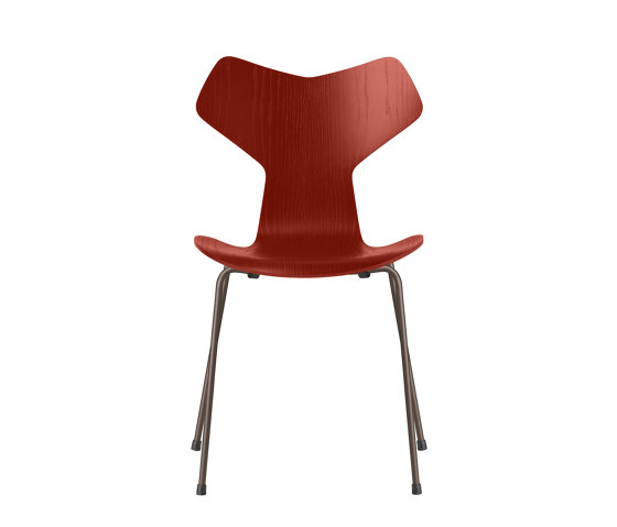 Grand Prix™ | Chair | 3130 | Venetian red coloured ash | Brown bronze base | Chairs | Fritz Hansen