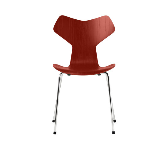 Grand Prix™ | Chair | 3130 | Venetian red coloured ash | Chrome base | Sedie | Fritz Hansen