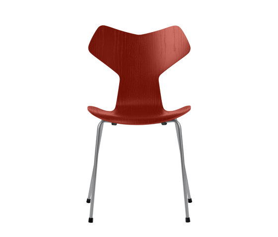Grand Prix™ | Chair | 3130 | Venetian red coloured ash | Silver grey base | Chairs | Fritz Hansen