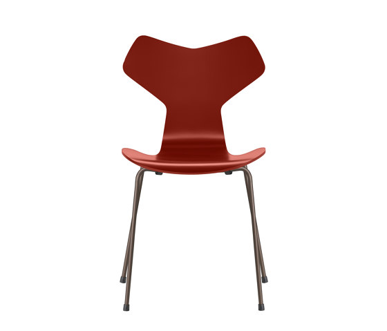 Grand Prix™ | Chair | 3130 | Venetian red lacquered | Brown bronze base | Stühle | Fritz Hansen