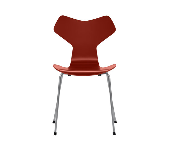 Grand Prix™ | Chair | 3130 | Venetian red lacquered | Silver grey base | Chairs | Fritz Hansen