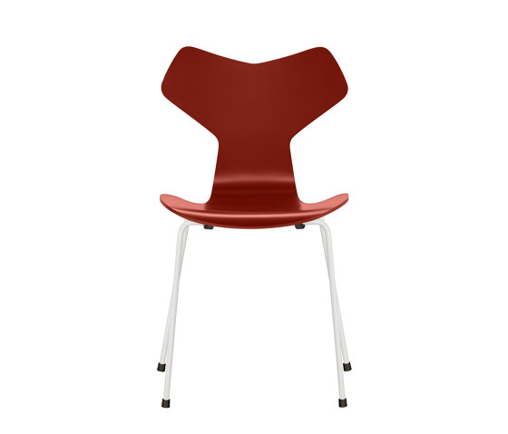 Grand Prix™ | Chair | 3130 | Venetian red lacquered | White base | Sedie | Fritz Hansen