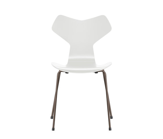 Grand Prix™ | Chair | 3130 | White lacquered | Brown bronze base | Stühle | Fritz Hansen