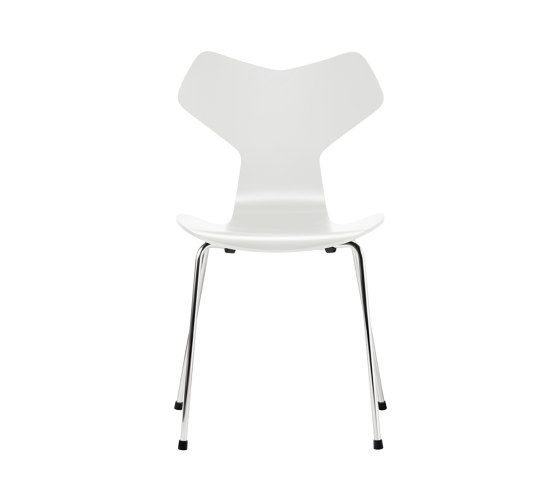 Grand Prix™ | Chair | 3130 | White lacquered | Chrome base | Chaises | Fritz Hansen
