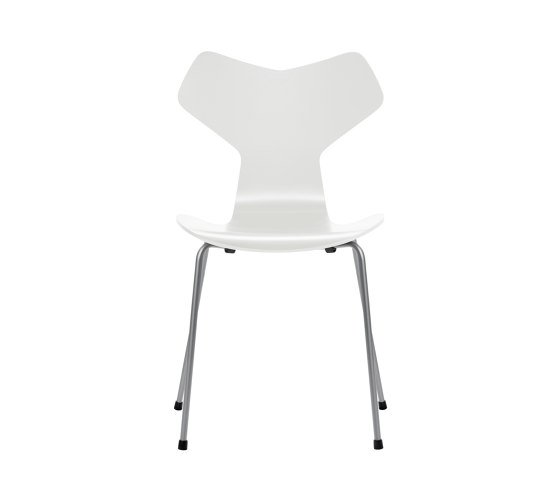 Grand Prix™ | Chair | 3130 | White lacquered | Silver grey base | Chairs | Fritz Hansen
