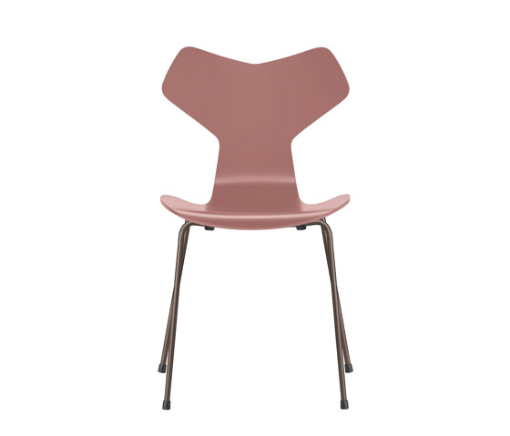 Grand Prix™ | Chair | 3130 | Wild rose lacquered | Brown bronze base | Chaises | Fritz Hansen