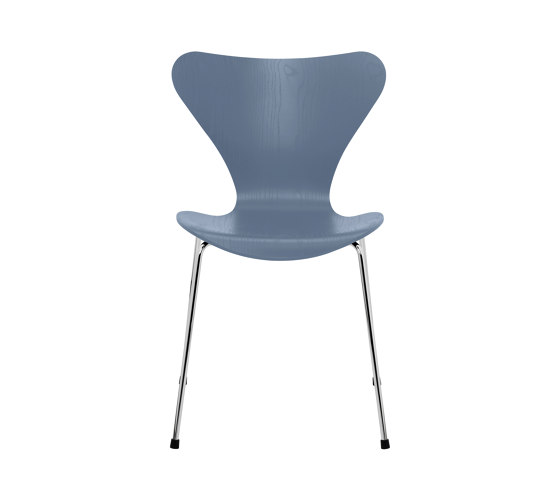 Series 7™ | Chair | 3107 | Dusk Blue coloured ash | Chrome base | Sillas | Fritz Hansen