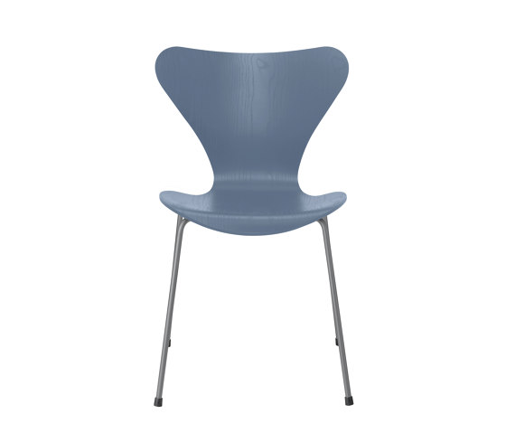 Series 7™ | Chair | 3107 | Dusk Blue coloured ash | Silver grey base | Chaises | Fritz Hansen