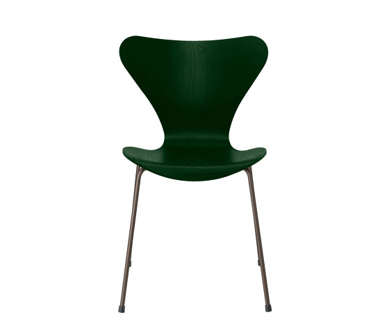 Series 7™ | Chair | 3107 | Evergreen coloured ash | Brown bronze base | Chaises | Fritz Hansen