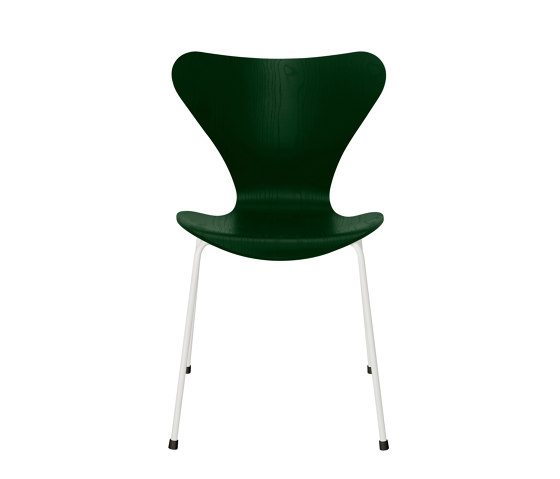 Series 7™ | Chair | 3107 | Evergreen coloured ash | White base | Sedie | Fritz Hansen