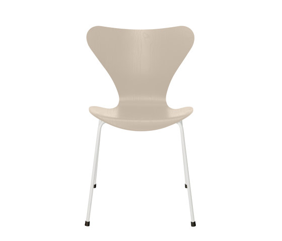 Series 7™ | Chair | 3107 | Light beige coloured ash | White base | Stühle | Fritz Hansen