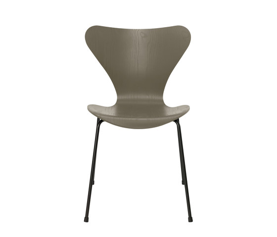 Series 7™ | Chair | 3107 | Olive Green coloured ash | Black base | Chairs | Fritz Hansen