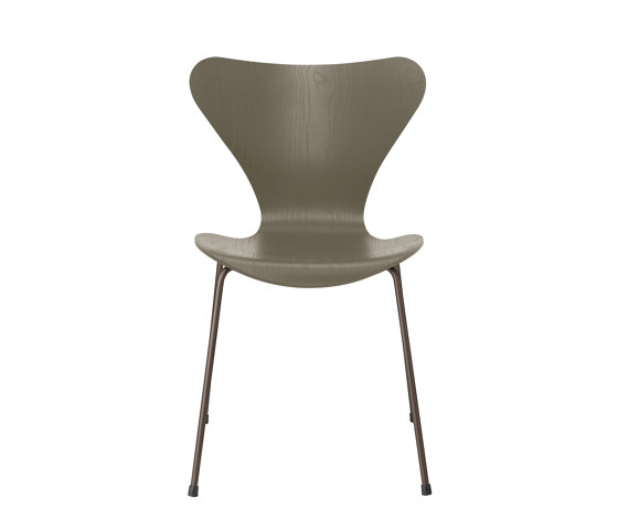 Series 7™ | Chair | 3107 | Olive Green coloured ash | Brown bronze base | Sedie | Fritz Hansen