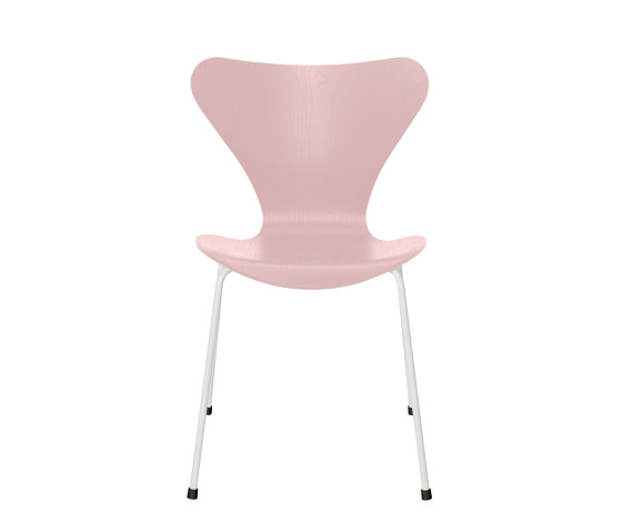 Series 7™ | Chair | 3107 | Pale rose coloured ash | White base | Chaises | Fritz Hansen