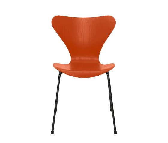 Series 7™ | Chair | 3107 | Paradise orange coloured ash | Black base | Sedie | Fritz Hansen