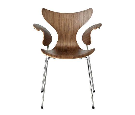 Lily™ | 3208 | Chair | Walnut veneer | Chrome base | Chaises | Fritz Hansen