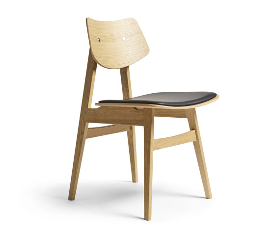 1960 Wood Chair Seat offset upholstery, Natural Oak | Sillas | Rex Kralj
