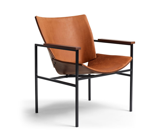 Shell Lounge Square Seat and back Upholstery, Black Oak | Poltrone | Rex Kralj