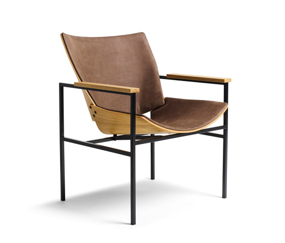 Shell Lounge Square Seat and back Upholstery, Natural Oak | Sessel | Rex Kralj