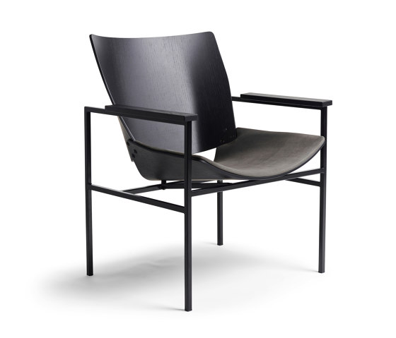 Shell Lounge Square Seat Upholstery, Black Oak | Poltrone | Rex Kralj