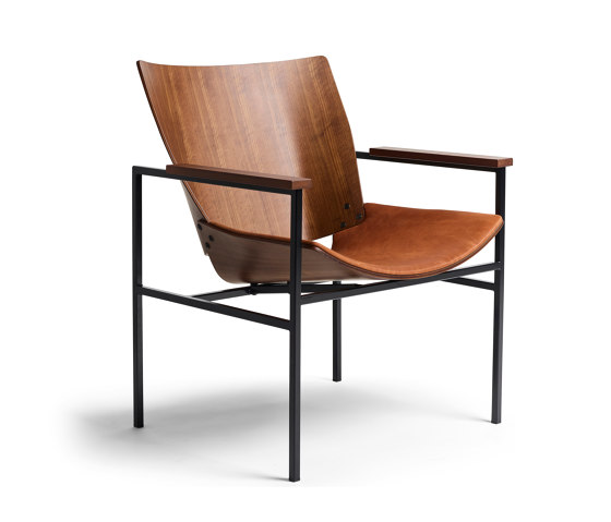 Shell Lounge Square Seat Upholstery, Natural Walnut | Poltrone | Rex Kralj