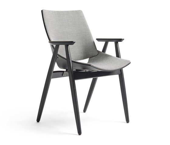 Shell Wood Armchair Full upholstery, Natural Oak | Chairs | Rex Kralj